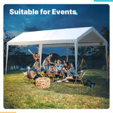 ADVANCE OUTDOOR 10x20 ft Carports Heavy Duty Car Canopy Garage Party Tent Boat Shelter, Adjustable Height from 9.5 ft to 11 ft, White ADVANCE OUTDOOR