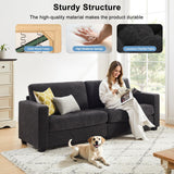 90" Modern Sofa Couches for Living Room, 3 Seater Sofa Tool-Free Setup, Comfy Chenille Couches with Extra Large Seat Width & Depth, Removable Cover, Oversized Loveseat for Small Space, Apartment LegacyAmerhome