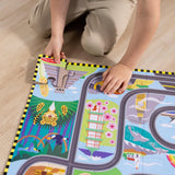 Melissa & Doug Race Around the World Tracks Cardboard Jigsaw Floor Puzzle and Wind-Up Vehicles – 48 Pieces, for Boys and Girls 4+ - FSC Certified Melissa & Doug