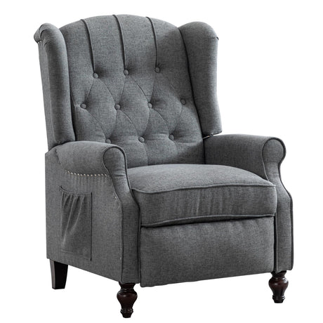 SAMERY Wingback Recliner Chair with Massage and Heat, Push Back Recliner Accent Chair, Modern Tufted Reclining Lounge Single Small Recliner Chair for Small Spaces, Living Room, Office SAMERY