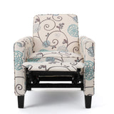 Christopher Knight Home Dufour White and Blue Floral Fabric Recliner 26.75D x 34W x 36.25H in Christopher Knight Home