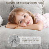 77.6" Modular Sectional Sofa,Loveseat Couch for Living Room, Modern Deep Seat Sofa 2 Seater Chenille Fabric Comfy Cloud Couches with Throw Pillows for Apartment,Small Spaces Hanherry