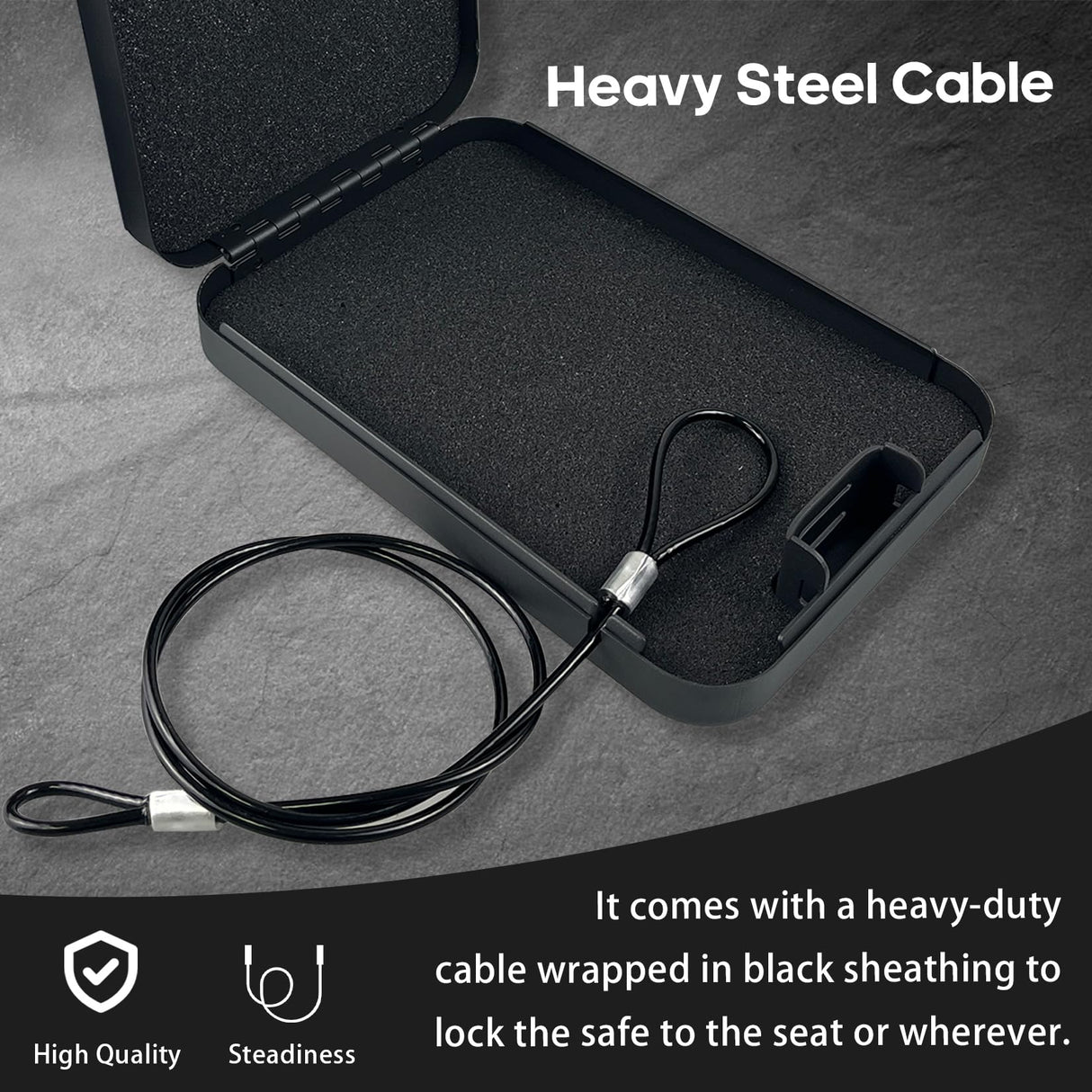 YIYITOOLS Pistol Safe, Portable Travel Gun Safe, Handgun Lock Box with Combination Lock for Home Desk Bedside Car, Black YIYITOOLS