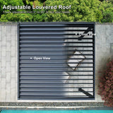 MASTERCANOPY 10’ X 10’ Louvered Pergola Outdoor Aluminum Patio Pergola with Adjustable Roof for Deck Backyard Garden (Black) MASTERCANOPY