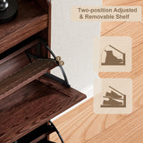 ChooChoo Shoe Storage Cabinet with 2 Flip Drawers, Deodorizing Shoe Organizer Storage for Entryway, Freestanding Hidden Slim Narrow Shoe Rack Cabinet, Walnut ChooChoo