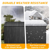 Breezestival 8'x4' Shed Galvanized Steel Storage Sheds with Triple Doors Utility Sheds for Vertical Storage, Dual Lock Lean to Shed with Sloped Roof for Mower, Bike, Garden Tools (Black) Breezestival