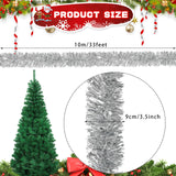 DECORA 33 Feet Silver Tinsel Garland, Christmas Metallic Hanging Tinsel Garland for Xmas Tree Home and Party Decoration CCINEE