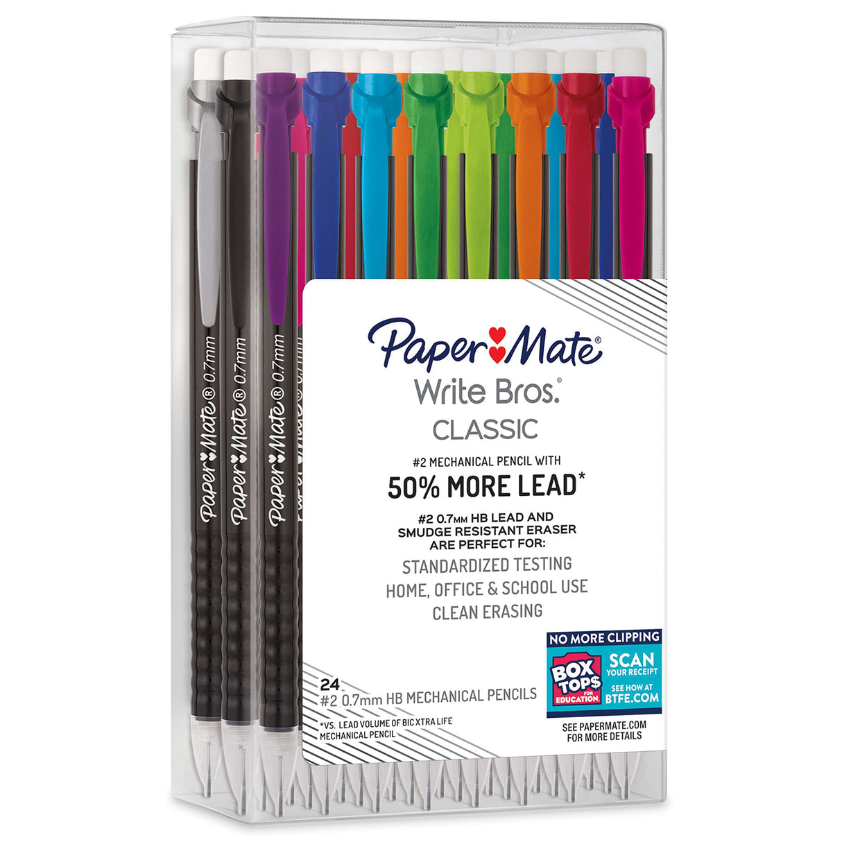 Paper Mate Mechanical Pencils 0.7mm Write Bros. Classic Number 2 Pencil Set Office Supplies Classroom Supplies Sketching Pencils Drafting Great for Standardized Testing 24 Count Paper Mate