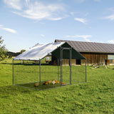 Chicken Coop Large Metal Chicken Run for Yard Chicken Pen/Cage Outdoor Walk-in Chicken House Heavy Duty Poultry Cage with Waterproof and Anti-UV Cover for Farm Use WoodArtSupply