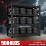CXUZCZ 5000LBS Heavy Duty Garage Shelving 59" W Garage Storage Shelves 4-Tier Metal Adjustable Shelf Unit Storage Rack for Basement Supermarket Warehouse 59" W x 24" D x 78" H Black CXUZCZ