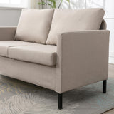 TYBOATLE Fabric Modern Small Loveseat Sofa Couch for Living Room, 51 Inch Upholstered 2-Seater Love Seats w/Iron Legs for Compact Small Space, Apartment, Bedroom, Dorm, Office (Beige) TYBOATLE