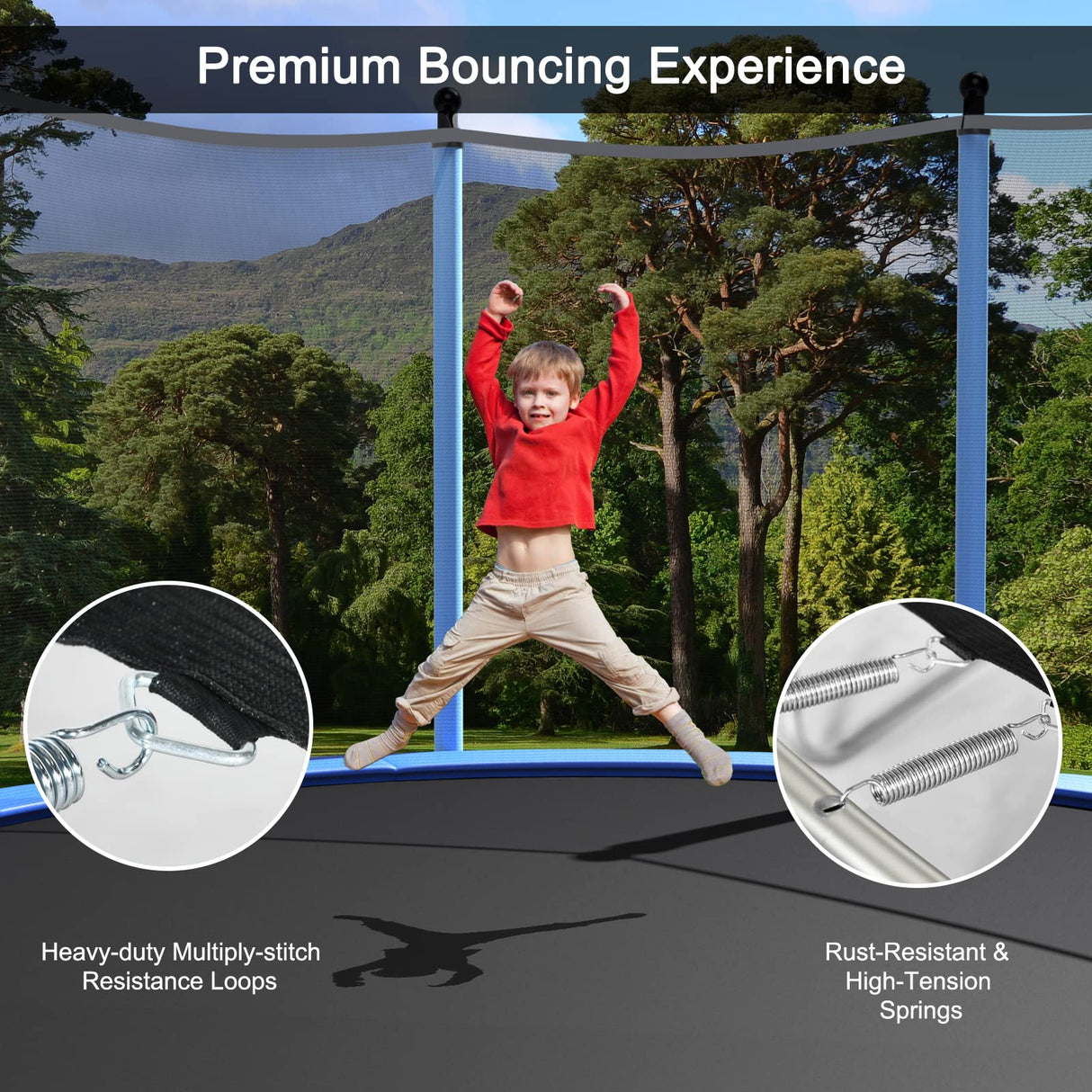 Giantex Trampoline, 12Ft ASTM Certified Approved Recreational Trampolines with Enclosure Net, Outdoor Large Trampoline for Adults Kids Giantex