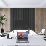 eazart Acoustic Wood Veneer Slat Wall Panels for Interior Wall and Ceilings Decor | Sound-Absorbing Felt Board | 3D Sound Proof Decorative Panels | 94.49” x 23.62” Each Box | 2 Pack | Natural Black eazart