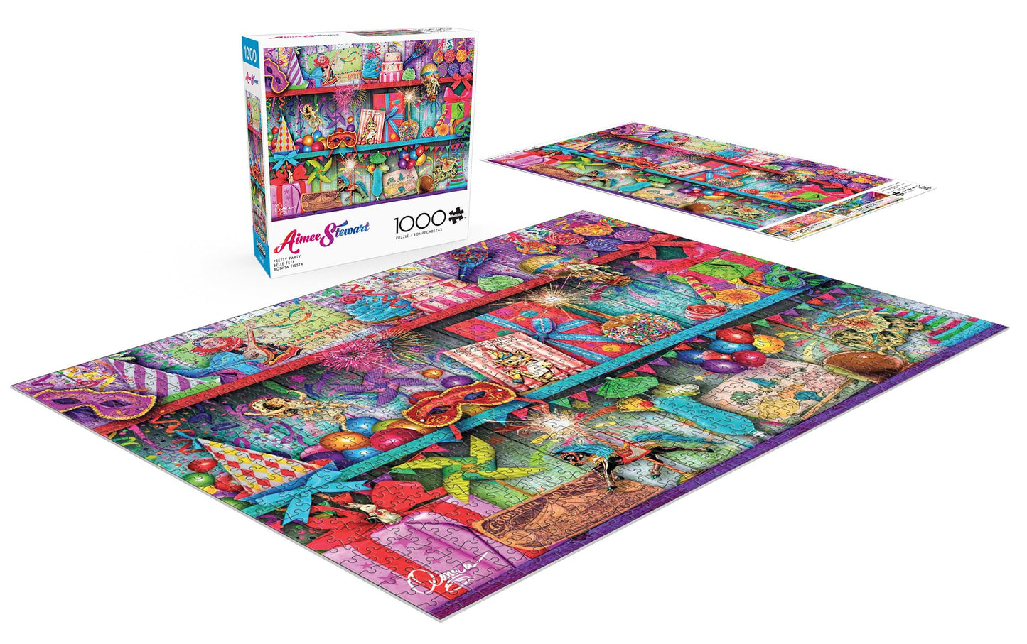 Buffalo Games - Aimee Stewart - Pretty Party - 1000 Piece Jigsaw Puzzle for Adults -Challenging Puzzle Perfect for Game Nights - Finished Size is 26.75 x 19.75