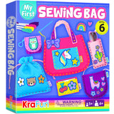 KRAFUN My First Sewing Bag Kit Arts & Crafts for Beginner Kids, 6 Easy DIY Sewing Handbag Pouch Sleeve Projects of Animal Theme, Instructions Learn to Sew & Felt Embroidery, Gift for Girls, Boys KRAFUN