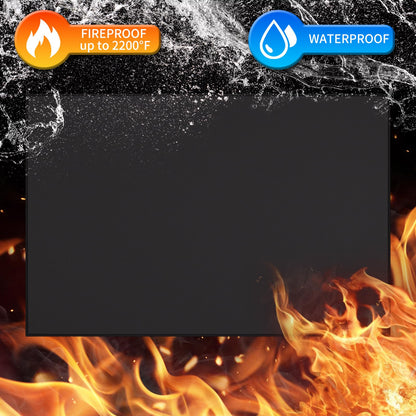 60x40 inches Outdoor Fire Pits Mat, Fireplace Floor Mat, Heat Resistant 4200°F, 6 Layers Deck Patio Protect pad, Tamfile Under Grill Mat Perfect for Grass Outdoor Wood Fire Pit and BBQ Smoker, Black