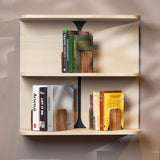 TILISMA Handmade Walnut Book Ends | Wooden Slim Bookends for Shelves Heavy Duty | Modern Wood Bookend for Shelf | Decorative Book Stopper | Unique Book Separator | Reading Accessories (2 Pair) TILISMA