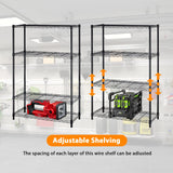 Ckofgdsue 4 Tier 54" H Metal Storage Shelves Heavy Duty Adjustable,1000Lbs Capacity Wire Storage Shelfs Organizer,Garage Shelving Unit for Pantry Kitchen Laundry, Black Wire Rack Ckofgdsue