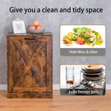 Zedesey 13 Gallon Wooden Tilt Out Trash Cabinet Hidden Trash Can Kitchen Recycling Cabinet Laundry Cabinet for Kitchen, Living Room (Brown) Zedesey