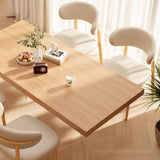 JCAJCA Kitchen Dining Chairs Set of 4 Modern Upholstered Leather Farmhouse Dining Room Chair with Metal Legs, Burlywood/Khaki JCAJCA