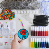 Winlyn 24 Set Spring Flower Suncatchers Ornaments Decorations DIY Window Paint Art Kit for Kids Classroom Activities Party Favors Winlyn