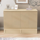 Ball & Cast Murphy Bed Full Size with Drawer and A Set of Sockets,Bedroom Folding Wall Cabinets Frame w/USB Ports & Pulley Structure Design,Hideaway Bed for Guest Room,Study,Office,Golden Ball & Cast