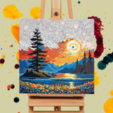 Framed Paint by Numbers Kit for Adults Beginners & Kids Ages 8-12, Starry Night Acrylic Easy Paint by Number with Frame, Watercolor Paint by Number Kits on Canvas Framed (10 * 10 Inch, without Easel) Offito