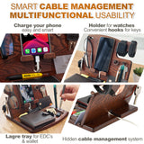 TESLYAR Wood Phone Docking Station Ash Hooks Key Holder Wallet Watch Stand Watch Organizer Men Husband Anniversary Dad Birthday Nightstand Purse Father Graduation Male Travel Gadgets TESLYAR