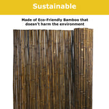 Backyard X-Scapes Natural Bamboo Fencing Garden Screen Rolled Fence Panel Black 4 ft H x 8 ft L Backyard X-Scapes