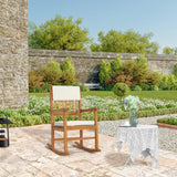 VINGLI Acacia Outdoor Rocking Chair with Cushions, Wooden Rocker Support 550 LBS for Indoors & Outdoors, 1 Pack VINGLI