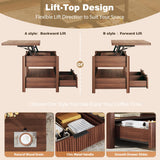 HUAHUU 40" Lift Top Coffee Table, 4 in 1 Square Coffee Table with Storage Shelf & 2 Drawers, Modern Coffee Tables with Lift Tabletop, Converts to Dining Table for Living Room, Home Office, Walnut HUAHUU