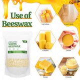 YASNAY White Beeswax Pellets 2LB, 100% Organic Beeswax, Beeswax for Candle Making, Body, Skin Care DIY, Lip Balm and Soap Making Supplies YASNAY