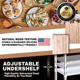 DuraSteel US Maple Top Work Table - 30 x 60 x 35 Inch Commercial Butcher Block Wooden Workbench with Adjustable Lower Shelf - Fits Restaurant, Warehouse, Home, Kitchen, Garage DuraSteel