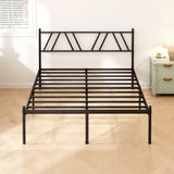 Kujielan Metal Platform Bed Frame with Headboard, 14 Inches King Bed, No Box Spring Needed, Steel Slat Support, Black, Easy Assembly Kujielan