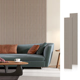 Wood Slat Acoustic Panels for Wall and Ceiling,94.5" x 24" Each Soundpoof Wooden Slat Wall Panel - Walnut, 2 Pack SMARTSTANDARD