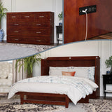 AFI, Northfield Murphy Bed Chest Queen with 6" Mattress, Storage Drawer & Built-in USB Charger, Walnut AFI