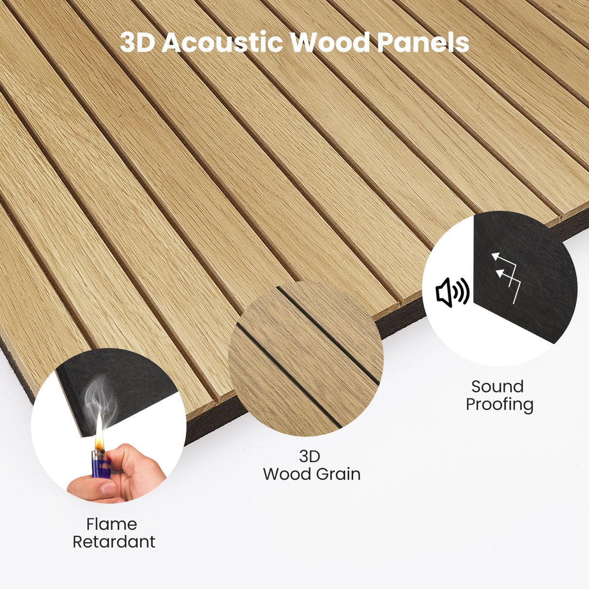 Aboofx 12 PCS Acoustic Panels for Wall, 11.8" x 11.8" Soundproof Wall Panels for Interior Decor, MDF Waterproof Slat Wood Wall Paneling Peel and Stick Wallpaper, Cover 11.6 Sqft (Oak Brown) Aboofx