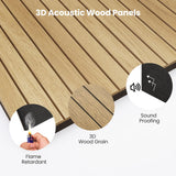 Aboofx 12 PCS Acoustic Panels for Wall, 11.8" x 11.8" Soundproof Wall Panels for Interior Decor, MDF Waterproof Slat Wood Wall Paneling Peel and Stick Wallpaper, Cover 11.6 Sqft (Oak Brown) Aboofx