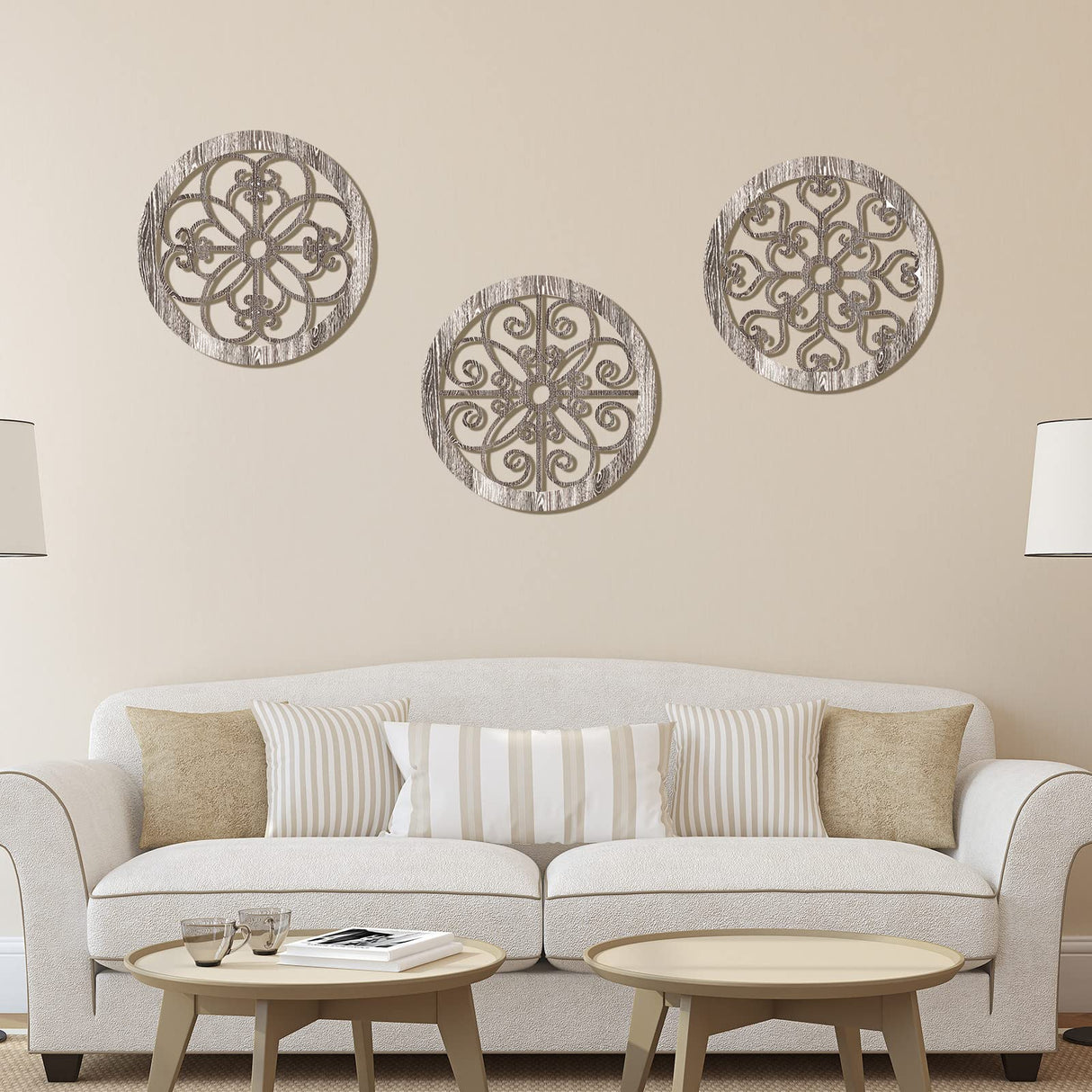 Blulu 3 Pieces Thicken Rustic Wall Decor Farmhouse Wall Art Decor Wood Hanging Decoration for Living Room Bedroom Home Indoor Outdoor Office(Popular Style) Blulu