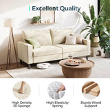 LINSY 79'' Beige Loveseat Sofa - Comfy Couch Corduroy Love Seat Couch with Adjustable Seat Depth Ergonomic Design Modern 2-Seater Soft Sofa for Living Room Bedroom Apartment Office, Beige LINSY