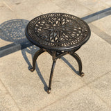GXOUTAL Cast Aluminum Outdoor Side Table, All Weather Round Small Coffee Table for Patio,Park,Lawn,Yard (18.5" Bronze) GXOUTAL