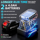 Uaoaii 1000N.m(738ft-lbs) Cordless Impact Wrench High Torque, Battery 1/2 Impact Gun w/ 2X 4.0Ah Batteries, Fast Charger, 5 Sockets & Storage Box, Electric Impact Wrench for Truck RV Mower, IW800 Uaoaii