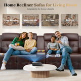 Recliner Sofa, 4 Seater Massage Reclining Loveseat Sofa Sets, 2 Single Power Recliner Chairs Heat & Massage, Heavy Weight Capacity, RV Clearance Love Seat Couch with Console, USB, Type C Port Aotolo