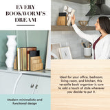 JUSK Design Bamboo Book End/Book Organizer - Non-Skid Decorative Bookends for Office and Home - Book Holders for Shelves - Substantial Weight - Holds Heavy Books JUSK