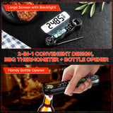 Instant Read Meat Thermometer Digital for Cooking and Grilling, Kitchen Food Thermometer with Foldable Probe Large Backlight Screen & Calibration for BBQ, Smoker, Air Fryer, Oil Fry, Turkey, Beef kejector