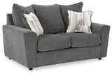 Signature Design by Ashley Stairatt Casual Loveseat with Flared Arms, Gray Signature Design by Ashley