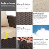 Rattaner 5-Piece Outdoor Furniture Set Patio Furniture Set Outdoor Couch Coffee Table with Storage No-Slip Cushions and Waterproof Covers, Khaki Rattaner