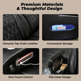 Signature Design by Ashley Boyington Modern Leather Match Power Reclining Loveseat with Console, Adjustable Headrest, Massage, Heated Seat and LED Lights, Black Signature Design by Ashley