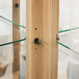 Casaphoria Curio Cabinet, Corner Cabinet for Collectibles, Trophies & Glassware, Corner Glass Display Cabinet, Durable Wood Construction & Tempered Glass, Golden Oak Casaphoria