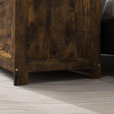 HOMCOM Storage Chest, Wooden Box with 2 Safety Hinges and Cut-out Handles, Modern Storage Trunk for Living Room, Entryway, 39.4" x 15.7" x 18.9", Rustic Brown HOMCOM